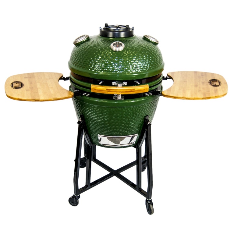 Керамический гриль Start grill, зелёный, 22" с окошком (57 см) (Фото №1)